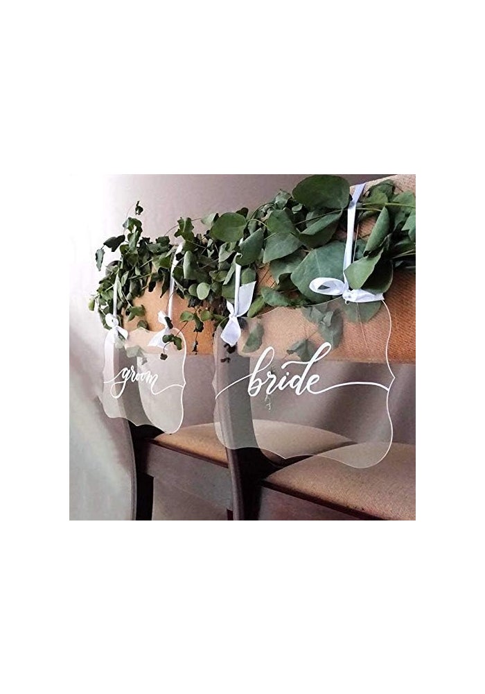 TPGP UNIQOOO Custom DIY Clear Blank Acrylic Hanging Sign Set for Weddings - 8x12 inch, Set of 4 - Image 3